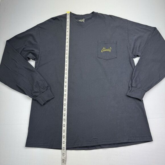AL AGNEW Gray Long Sleeve T-Shirt Men's Size XL Bald Eagle Mountain River Pocket - Picture 8 of 8